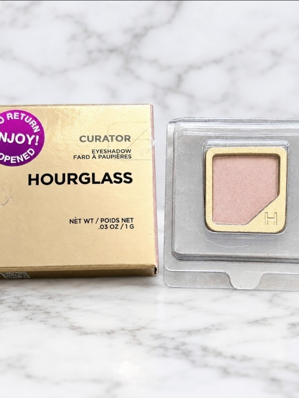 Hourglass PIN (satin) Curator Eyeshadow Refill .03oz. /1g NIB! Imperfect Box.